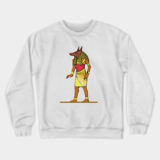 Ancient Egyptian Painting - Anubis, the Wolf God Crewneck Sweatshirt